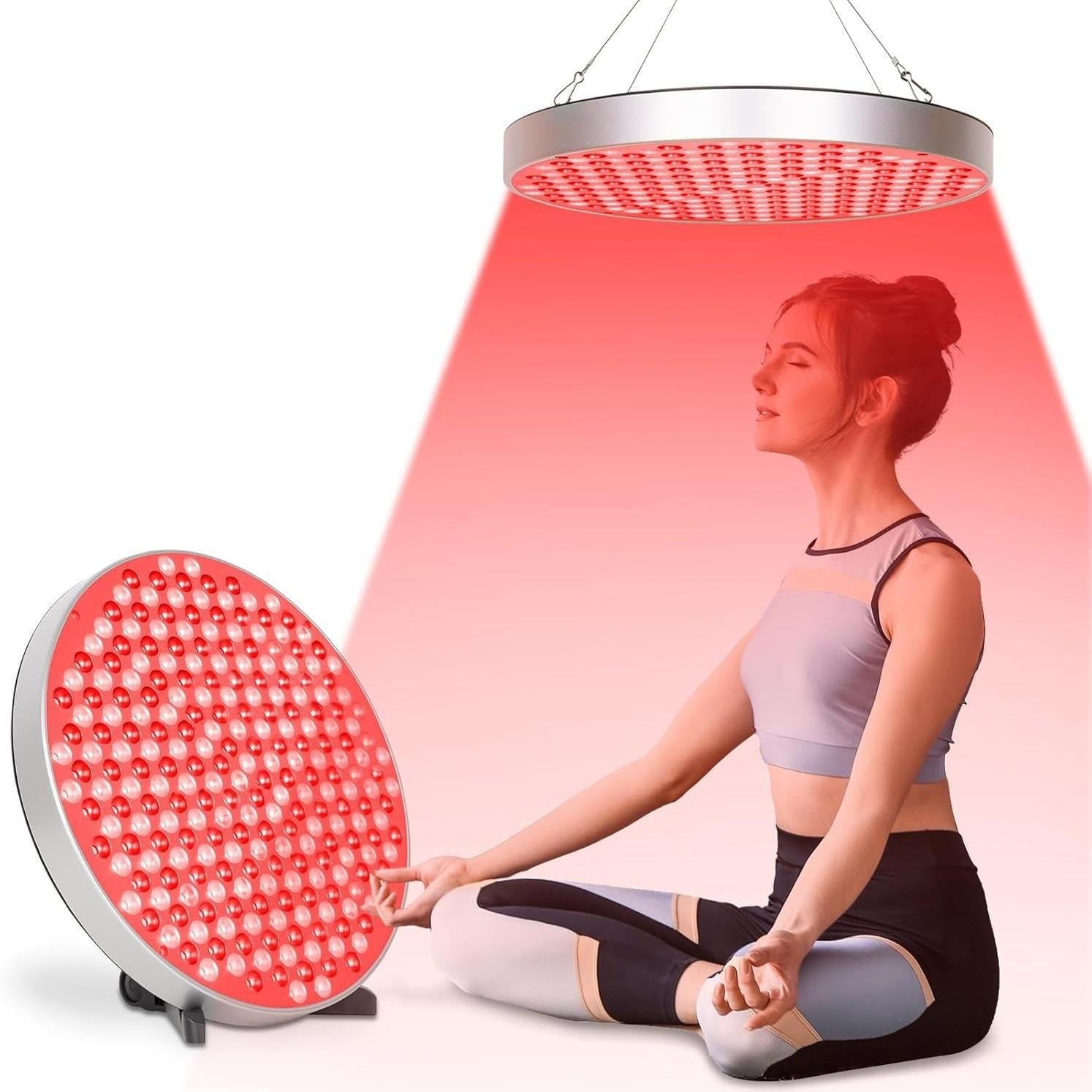 Round Panel Red Light Therapy Lamp Bracket For Skin Beautification And Rejuvenation