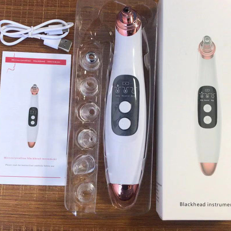 USB Electri Vacuum Suction Blackhead Remover  LED Display Visual Pore Pimple Deep