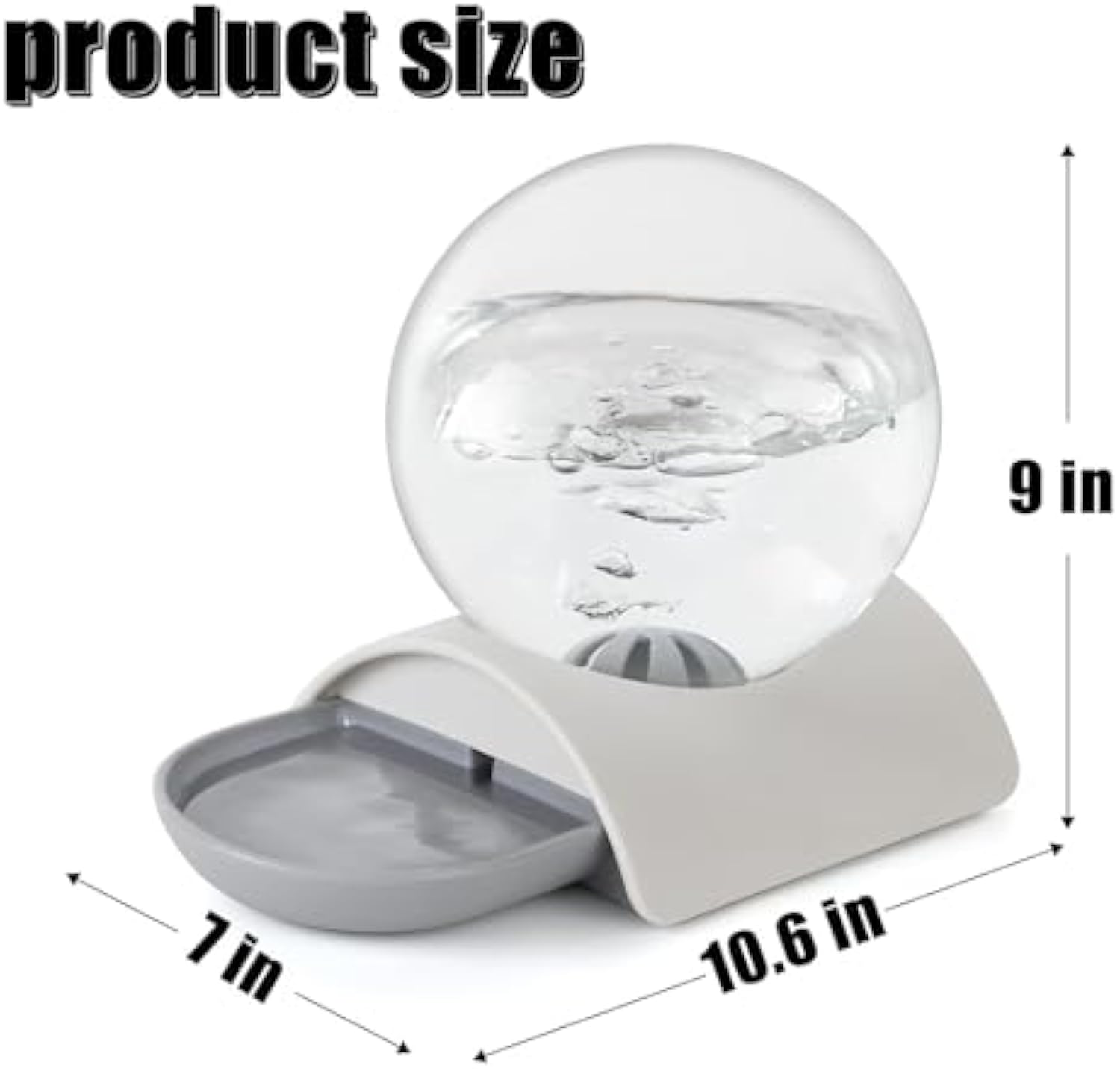 Pet Water Dispenser 2.8L Automatic Gravity Cat Water Dispenser For Cats  Dogs & Rabbit  Detachable Cat Dog Water Dish Feeder With Spherical Waterer Bubble