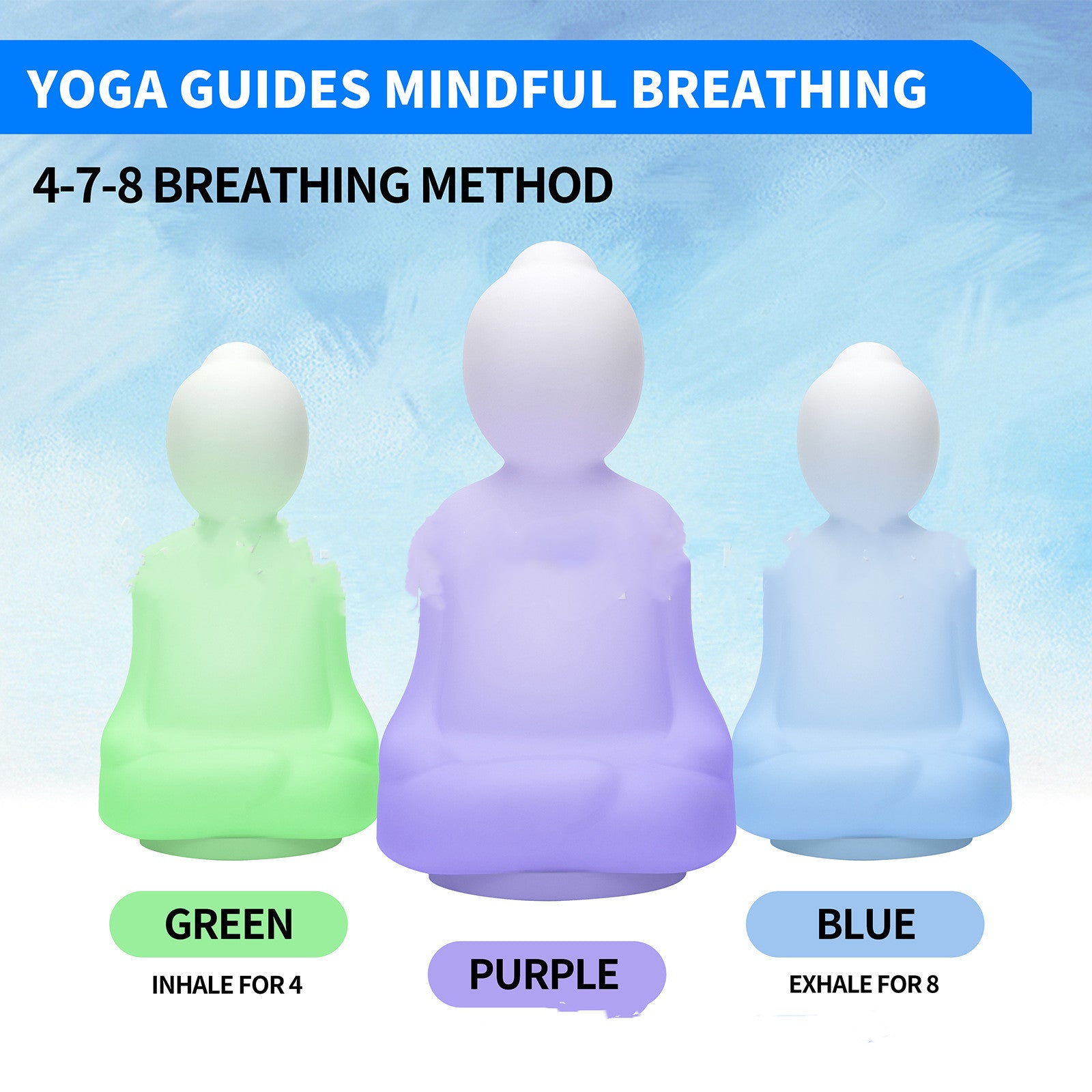 Homehold Yoga Guide Visual Samma-sati Meditation Relieve Anxiety Breathing Light