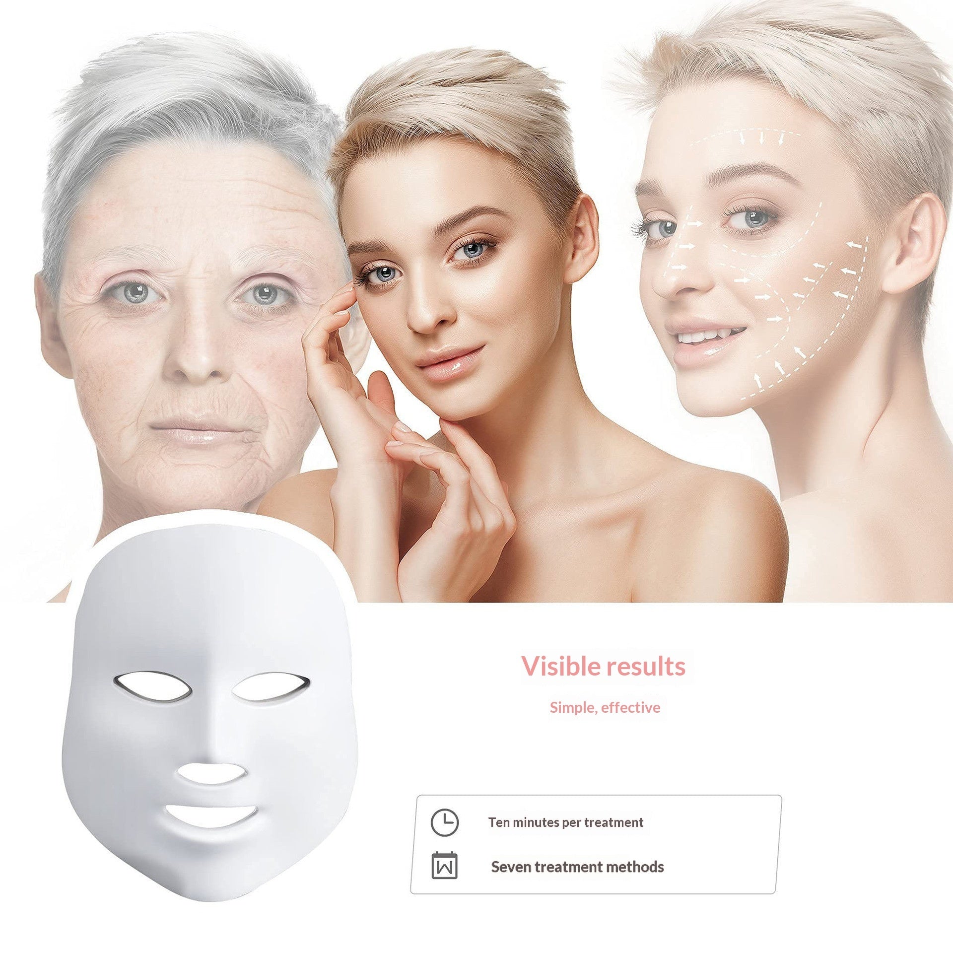 7-color Light Mask Beauty Facial Mask Instrument Photon Rejuvenation Whitening Mask Home LED Light