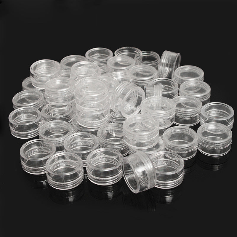 50 Pcspack Sealed Round Plastic Nail Art Storage Box