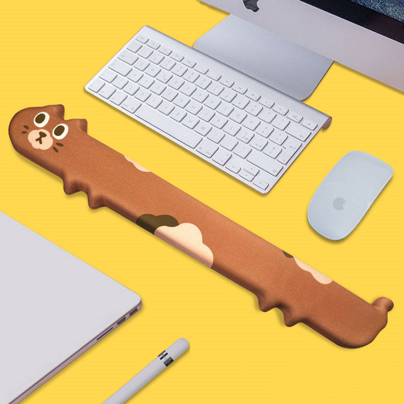 Cute Cat Memory Foam Keyboard Pad Hand Rest Silicone Wristband