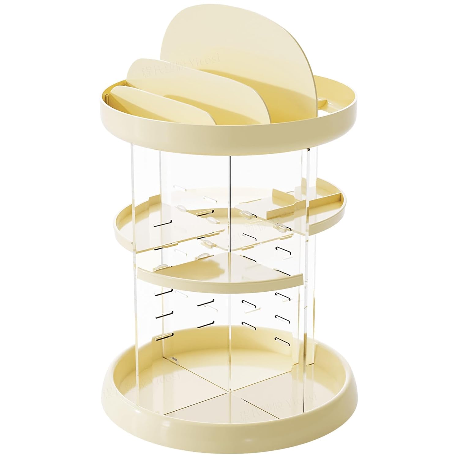 360 Rotating Makeup Organizer For Vanity Storage Adjustable Spinning Beauty And Skincare Organizer,Clear Acrylic Carousel Cosmetic Display Cases,Bathroom Counter Lazy Susan Skin Care Holder