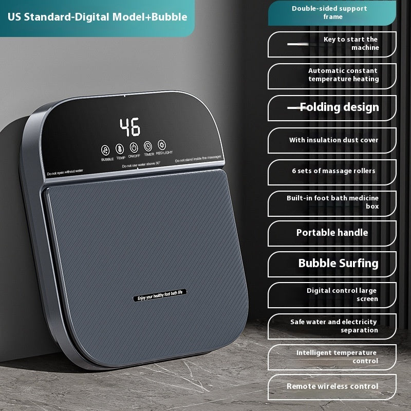 Folding Feet-washing Basin Electric Massage Portable Foot Bath Barrel