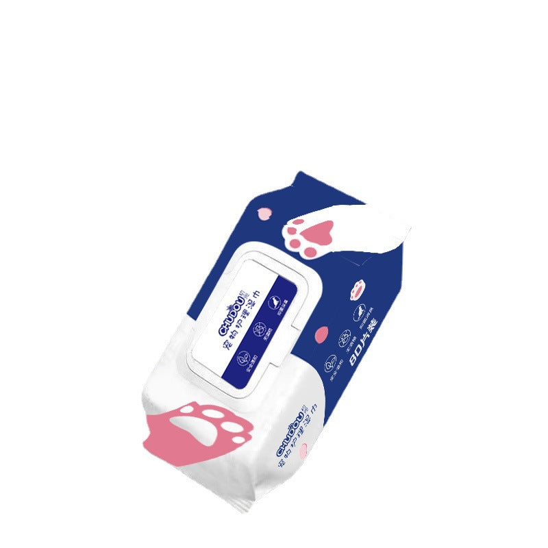 80-drawer Pet Wipes Special Wash-free Deodorant Antibacterial Nursing Wipes For Cats And Dogs