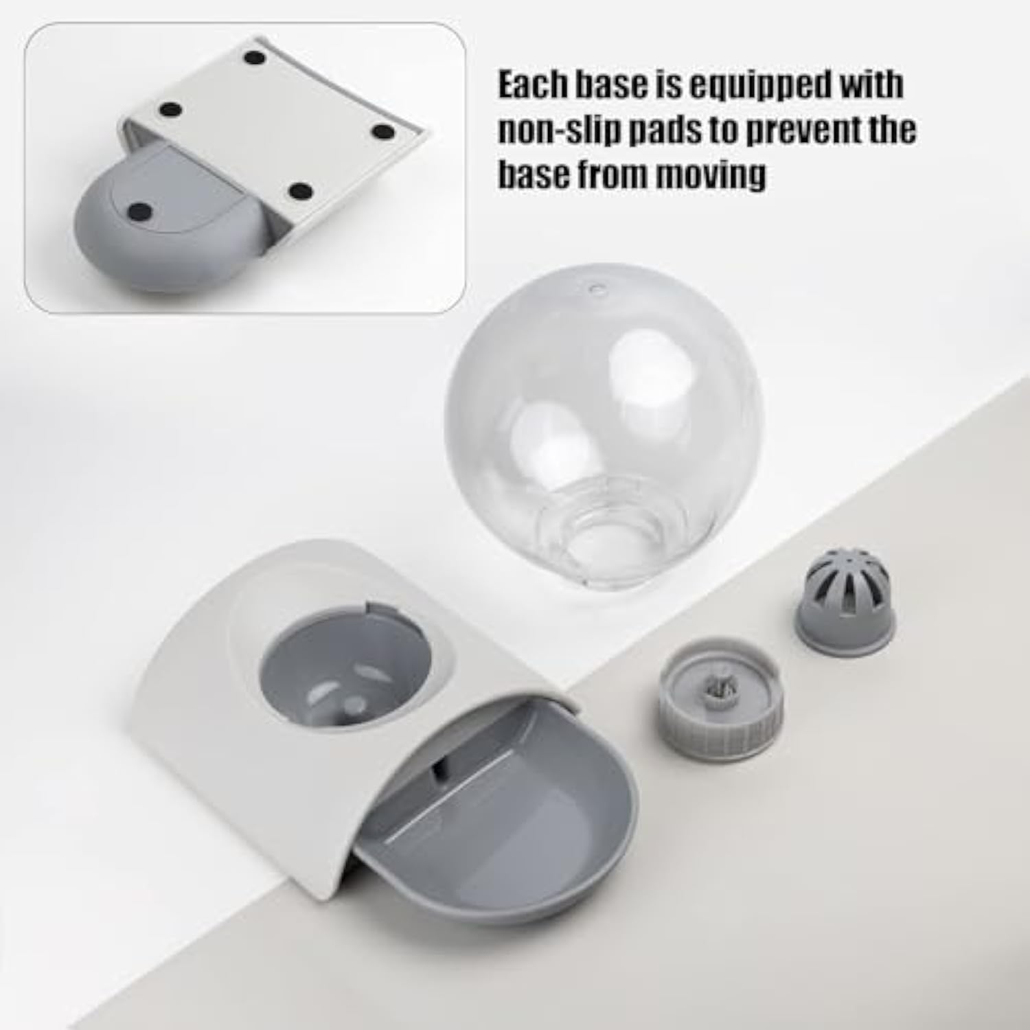 Pet Water Dispenser 2.8L Automatic Gravity Cat Water Dispenser For Cats  Dogs & Rabbit  Detachable Cat Dog Water Dish Feeder With Spherical Waterer Bubble