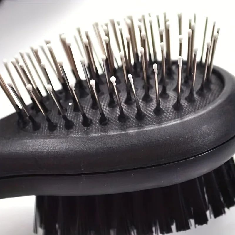 Dog Brush Cat Pet Grooming Comb 2 In 1 Double Sided Pin Cleans For Pets Shedding And Dirt Grooming Tool