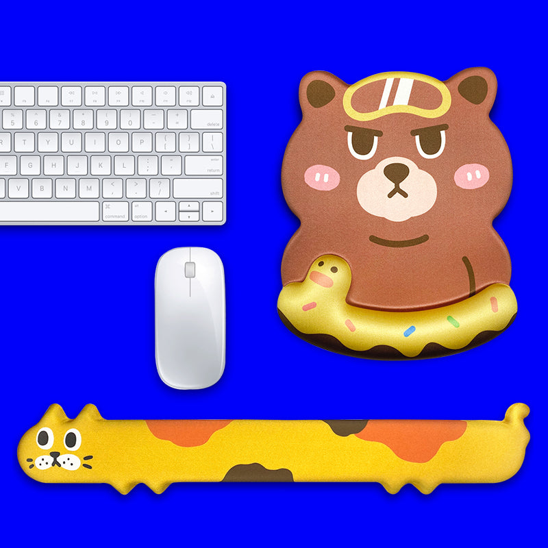 Cute Cat Memory Foam Keyboard Pad Hand Rest Silicone Wristband