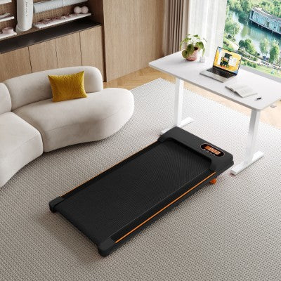 Folding Under Desk Walking Pad Treadmill With Adjustable Incline, 1-6 Km H Low Noise For Home  Office, LED Display, Magnetic Remote Control, Transport Wheels  Plug, Black.