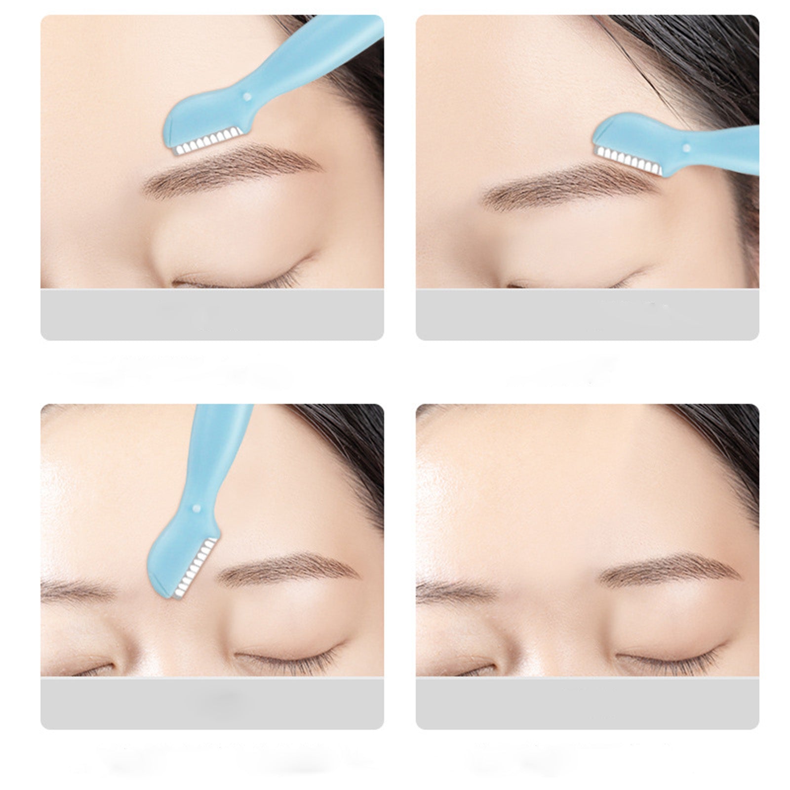 4 Pcs Straight Handle Round Head Eyebrow Trimmer Beauty Tools Beginner Anti-scratch Eyebrow Trimmer Eyebrow Razor Portable Face Razor Eye Brow Epilation Hair Removal Cutters Safety Razor Woman Makeup