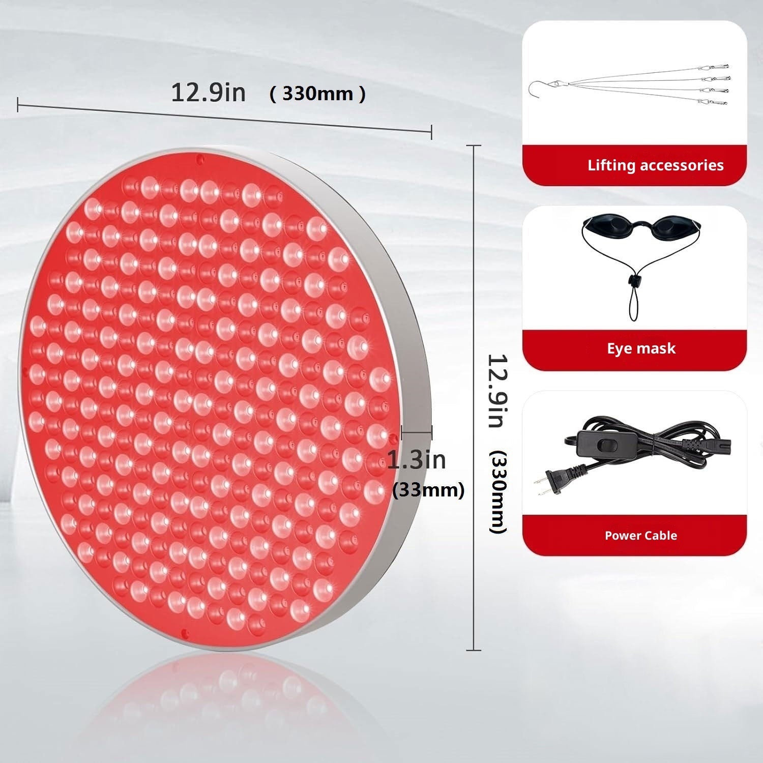 Round Panel Red Light Therapy Lamp Bracket For Skin Beautification And Rejuvenation