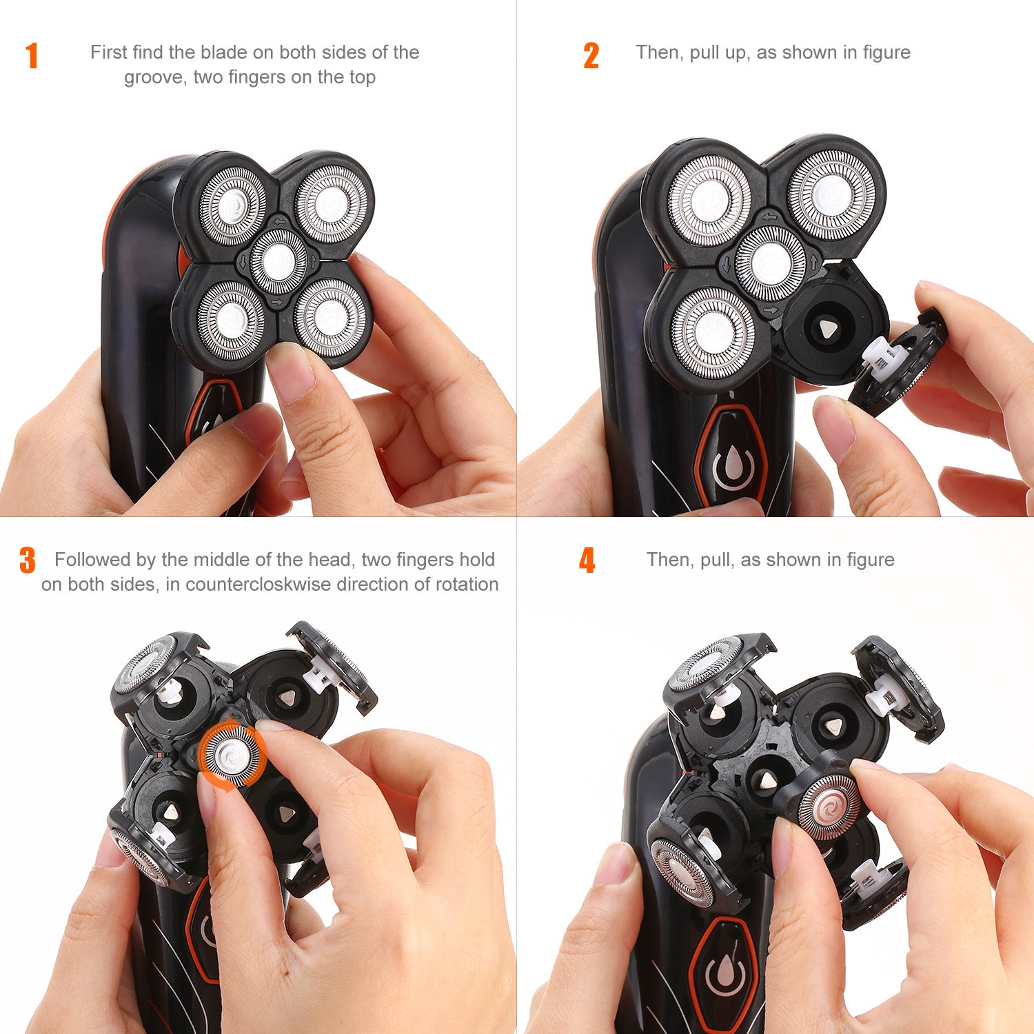 4D Electric Shavers Razor IPX7 Waterproof Wet & Dry 5 Floating Head Rotary Shavers Rechargeable Beard Trimmer Shaving Razor For Men