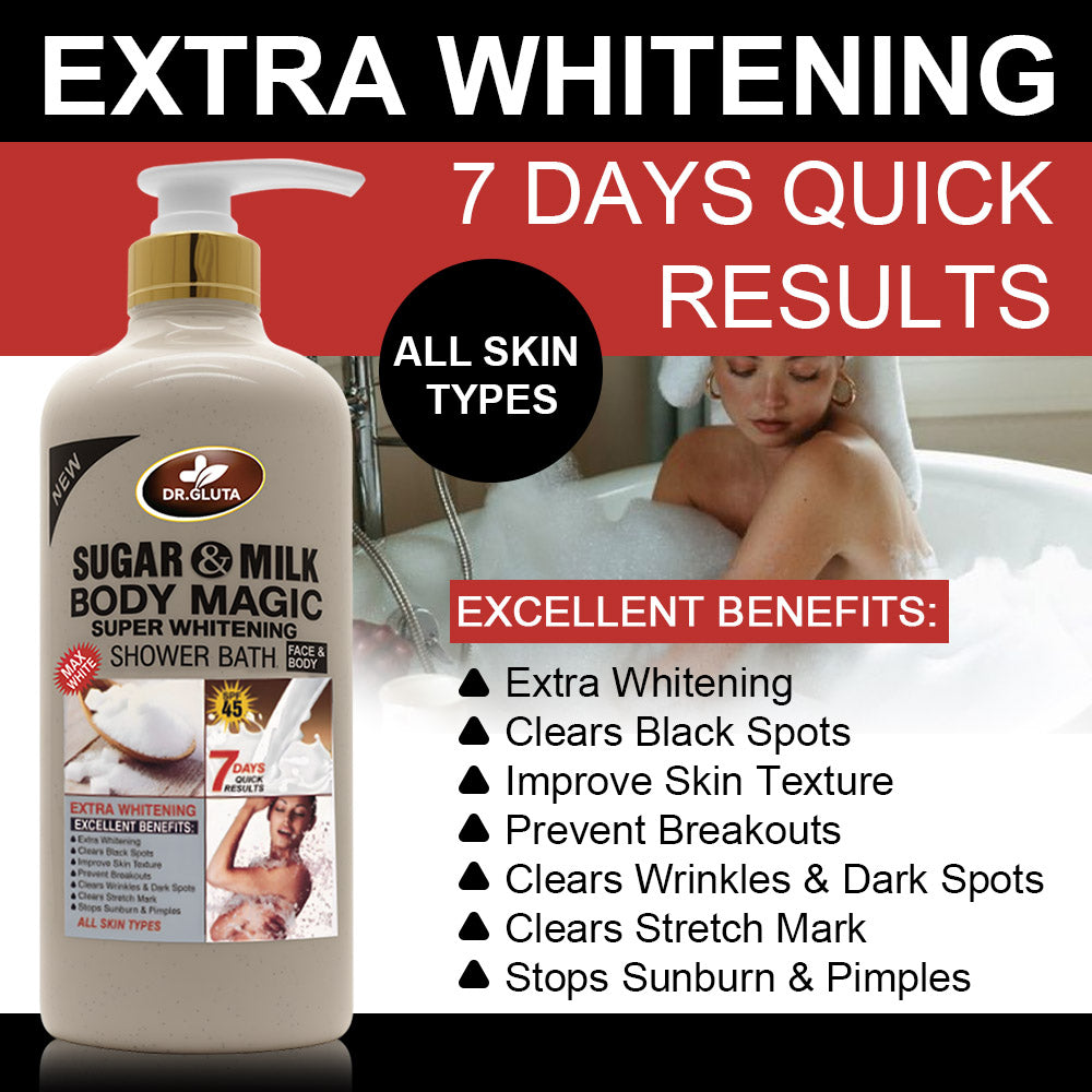 Sugar& Milk Shower Gel Whitening Anti-aging Exfoliation Skin Care Bath Wash