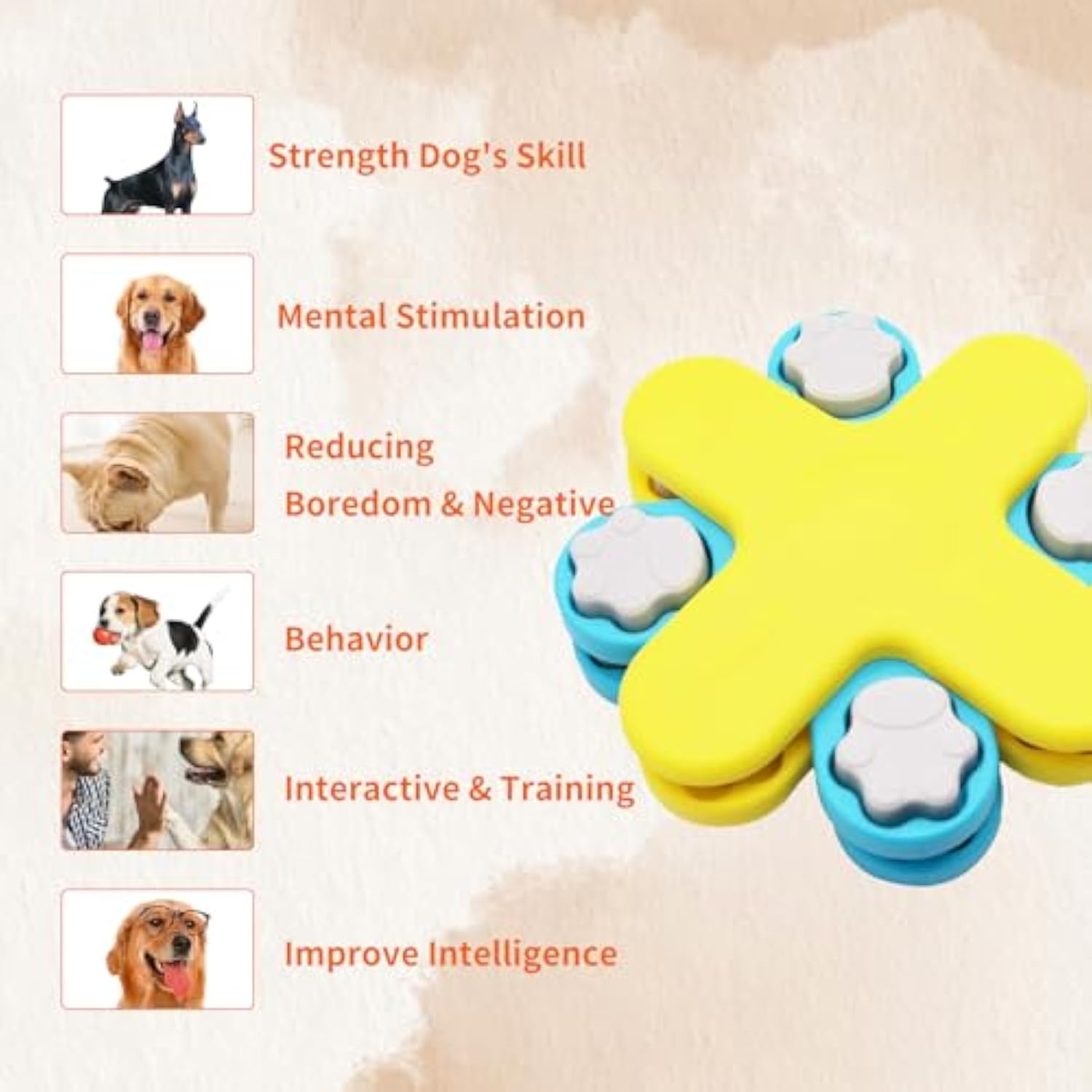 Dogs Food Puzzle Feeder Toys Interactive Dog Puzzle Toys Twister Dog Food Dispenser, Dog Enrichment Toys For IQ Training Adjustable Slower Feeder Dog Puzzle