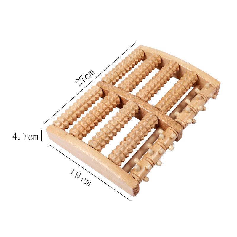 Wood Six Row Large Roller Foot Acupoint Hand Massage Foot Massager
