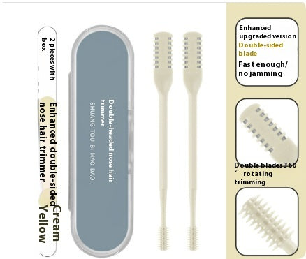 360 Degree Rotating Double Head Nose Hair Trimmer Nose Hair Removal Trimming Washable Portable Nose Ear Hair Trimmer Tools