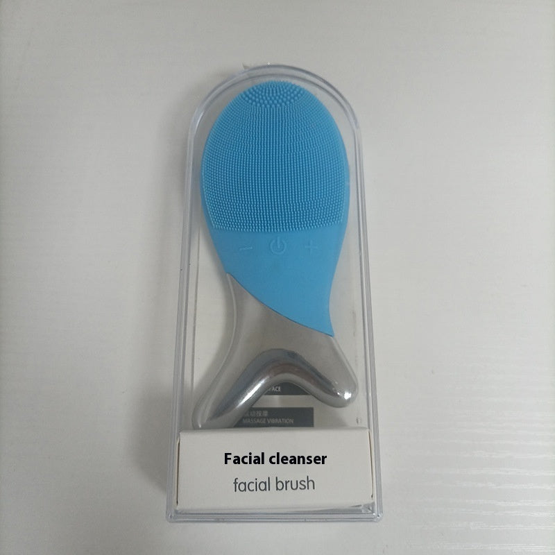 Silicone Gel Cleansing System Electric Facial Nstrument Cleaning Brush Pores Inductive Therapeutical Instrument Vibration Massager
